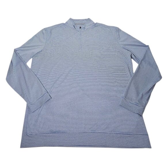 Johnnie-O 1/4 Zip Pullover Performance Shirt Long Sleeve Men’s XL Blue Striped - Picture 1 of 10
